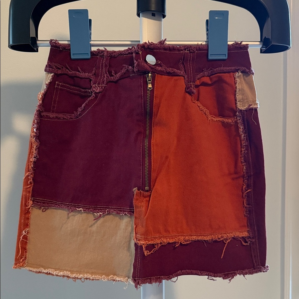 K. Too Burgundy Mini Skirt